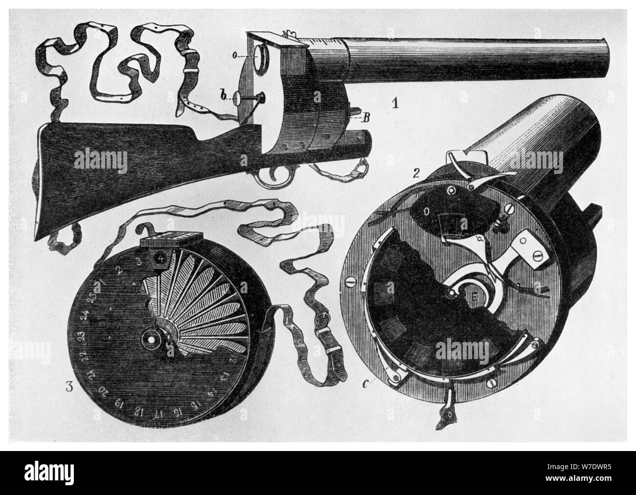 Pistola fotografico progettato da Etienne Jules Marey, 1882 (1956). Artista: sconosciuto Foto Stock