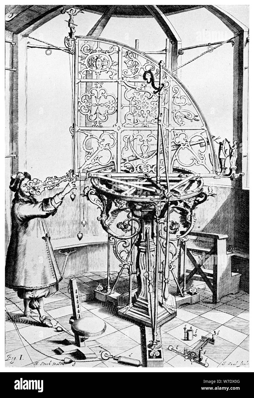 Cruger azimutale del quadrante, 1673 (1956).Artista: Un Steck Foto Stock