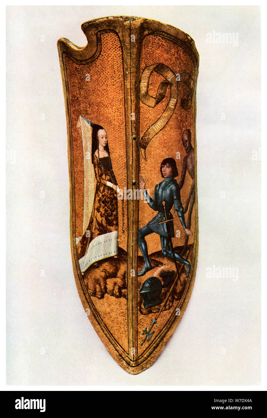 Cavalleria e amor cortese: fiamminga parade scudo, c1400 (1956). Artista: sconosciuto Foto Stock