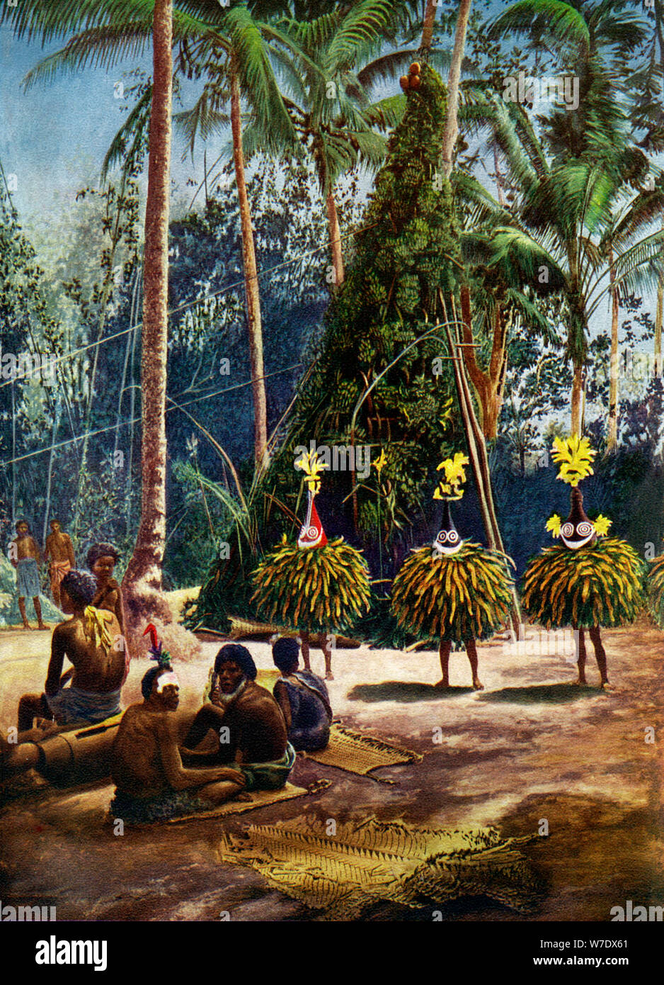 Il Duk Duk società, arcipelago di Bismarck, Papua Nuova Guinea, 1920. Artista: sconosciuto Foto Stock