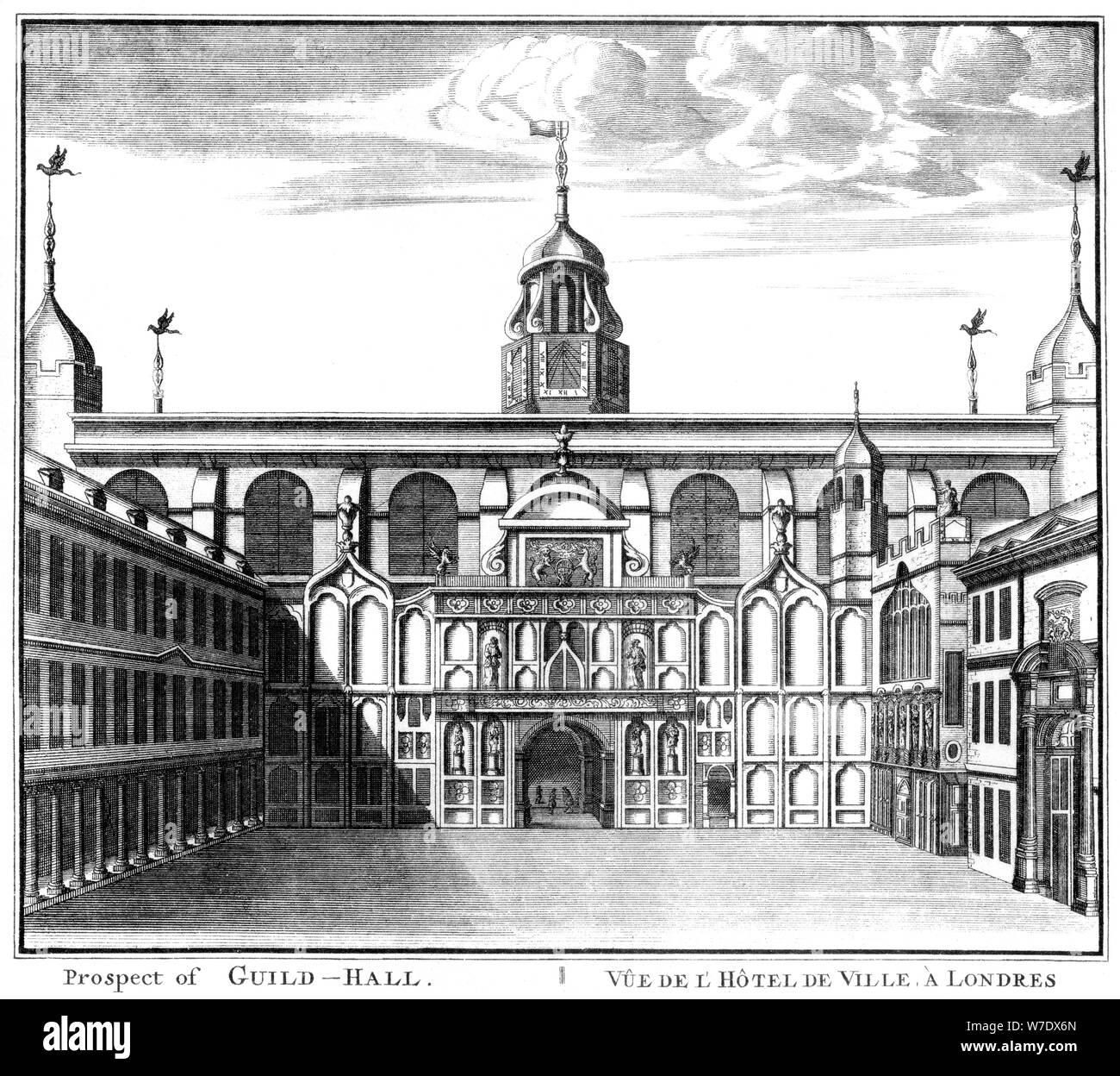 "Prospettiva di Guildhall', città di Londra (1886). Artista: sconosciuto Foto Stock