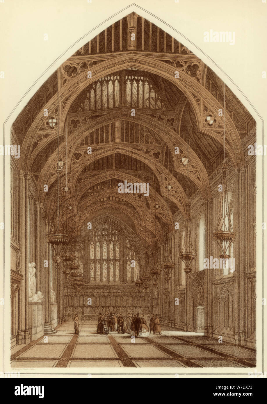 Guildhall interno, città di Londra, 1886. Artista: William Griggs Foto Stock