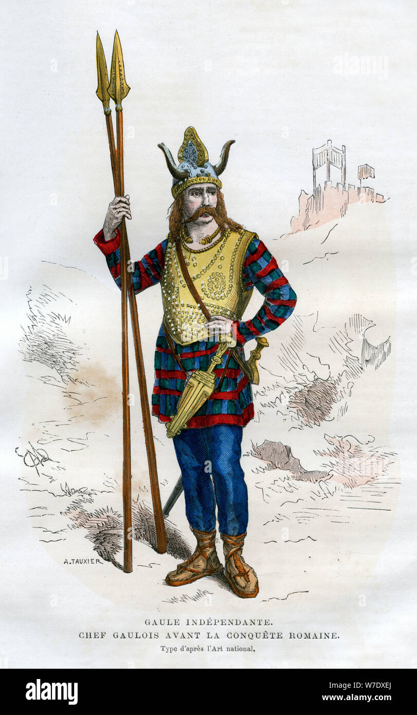 Capo gallico prima della conquista romana delle Gallie, secolo a.c. (1882-1884).Artista: Un Tauxier Foto Stock