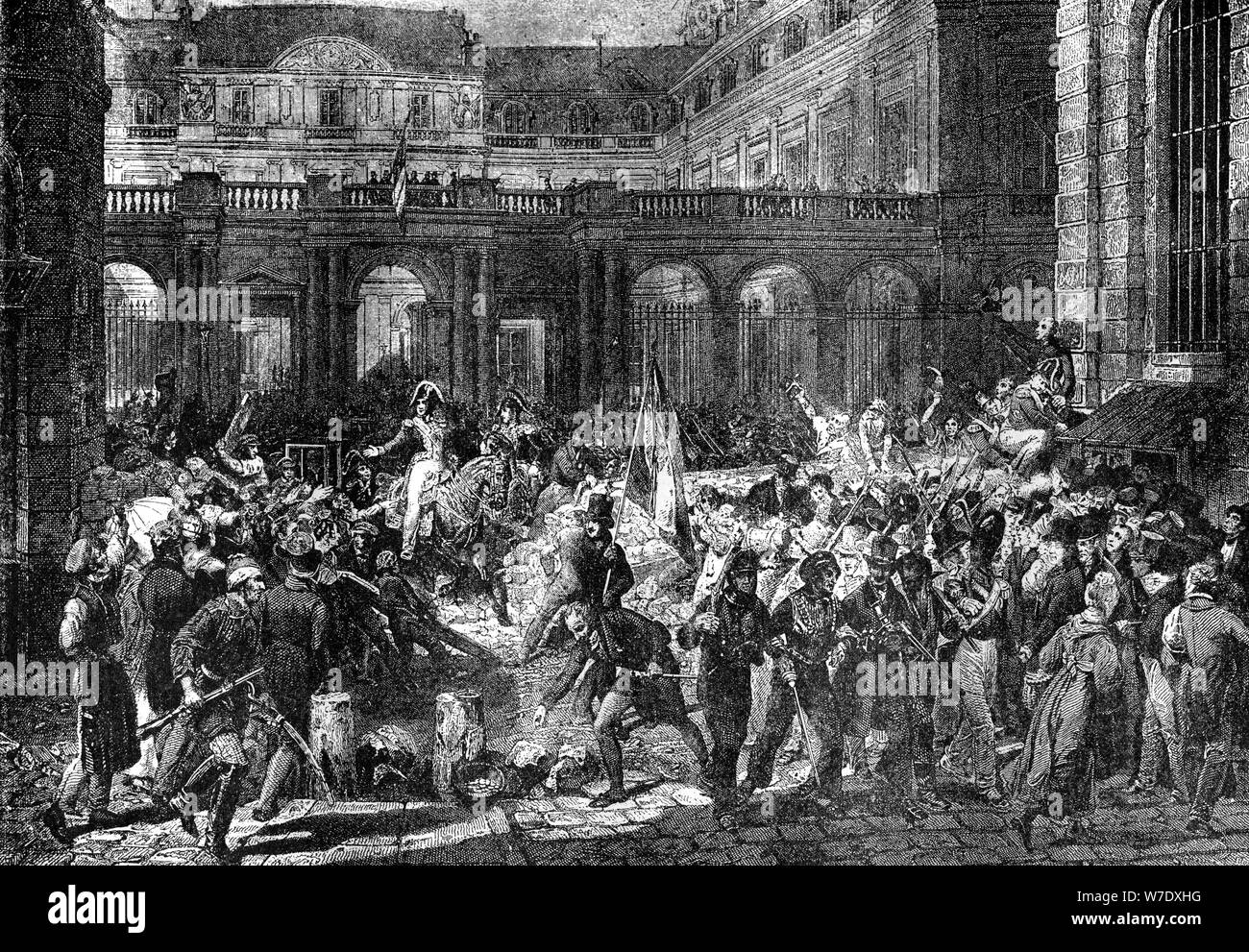 Il Duca d'Orleans lascia il Palazzo Reale, Parigi, 31 luglio 1830 (1882-1884). Artista: sconosciuto Foto Stock