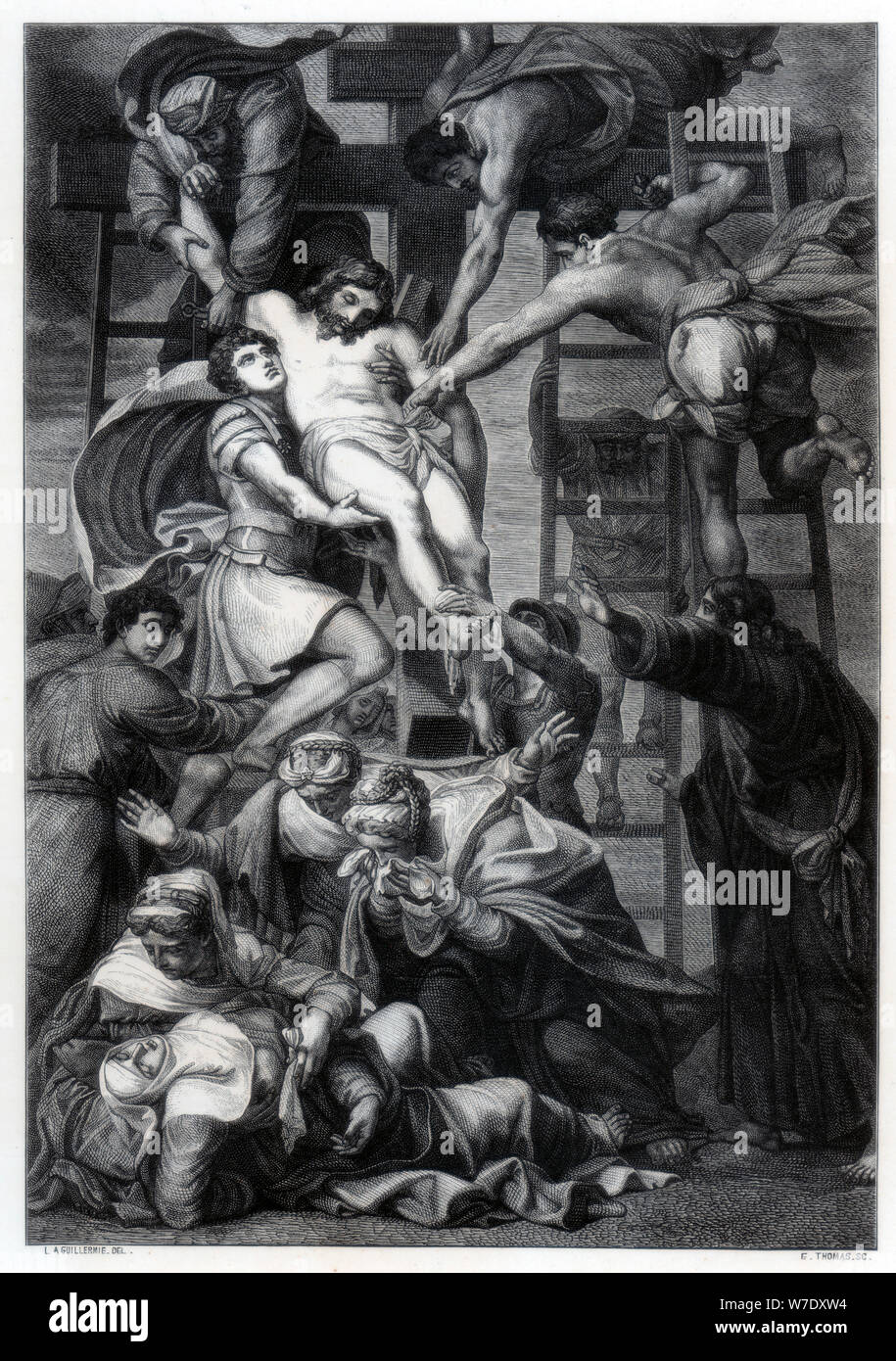 'Descent dalla Croce', C1545 (1870).Artista: E Thomas Foto Stock