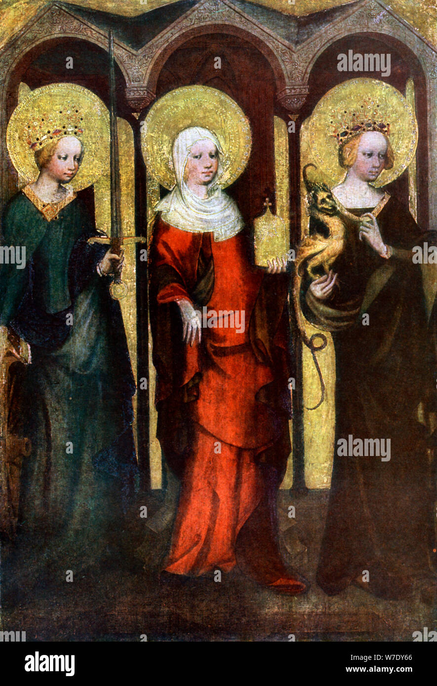 Pittura sul rovescio della Trebon pala, c1380 (1955).Artista: Maestro di Trebon pala Foto Stock
