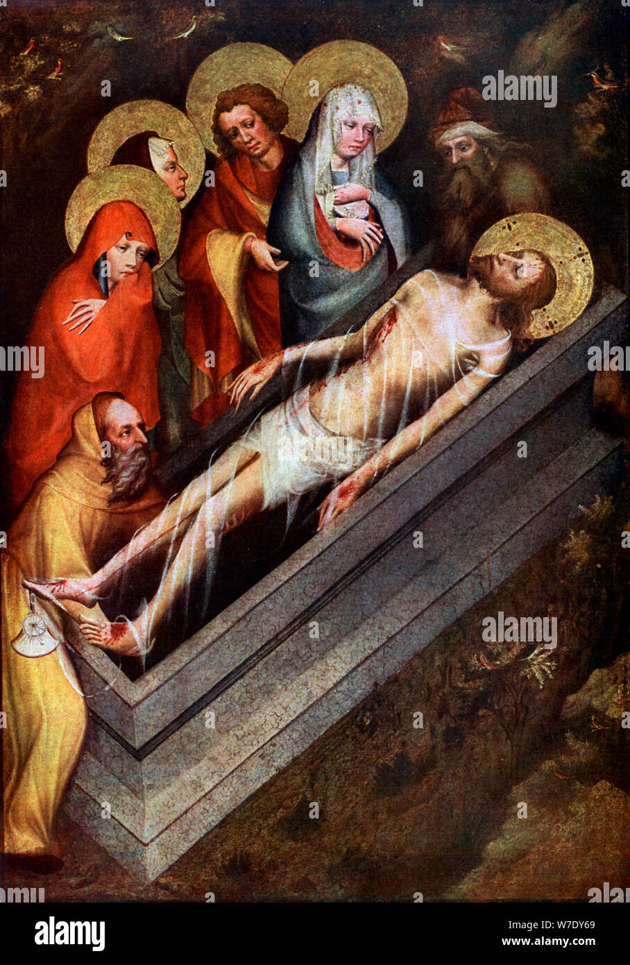 La Tomba di Cristo, Maestro di Trebon pala, circa 1380, (1955). Artista: Maestro di Trebon pala Foto Stock