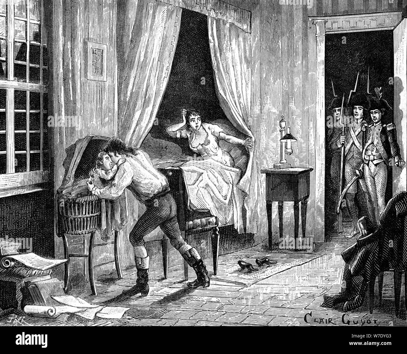 L arresto di Camille Desmoulins, 31 marzo 1794 (1882-1884). Artista: sconosciuto Foto Stock