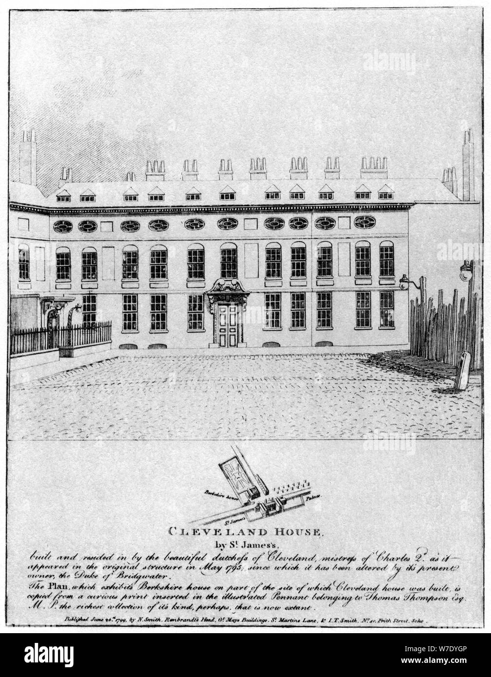 La Cleveland House di St James's, London, 1799 (1907). Artista: sconosciuto Foto Stock