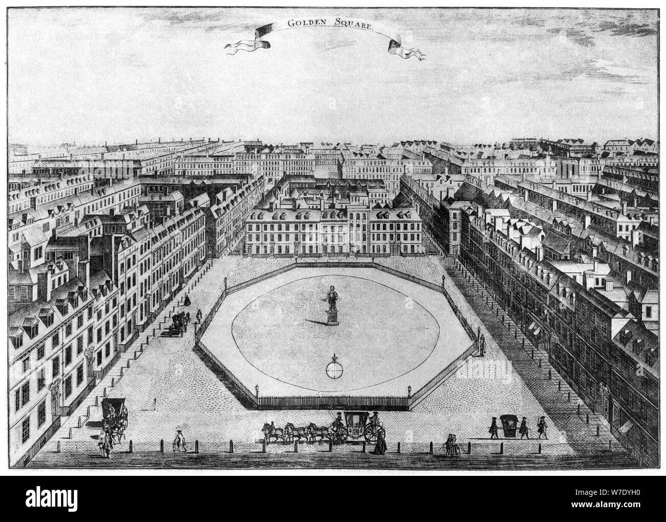 Golden Square, Londra, XVIII secolo (1907). Artista: sconosciuto Foto Stock