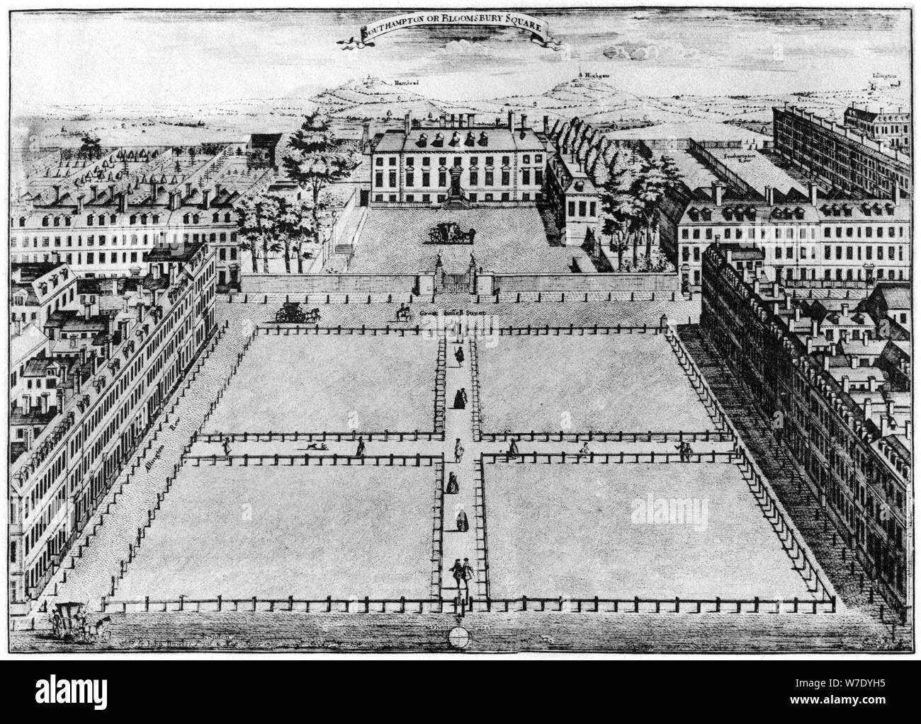 Southampton o Bloomsbury Square, Londra, XVIII secolo (1907). Artista: sconosciuto Foto Stock