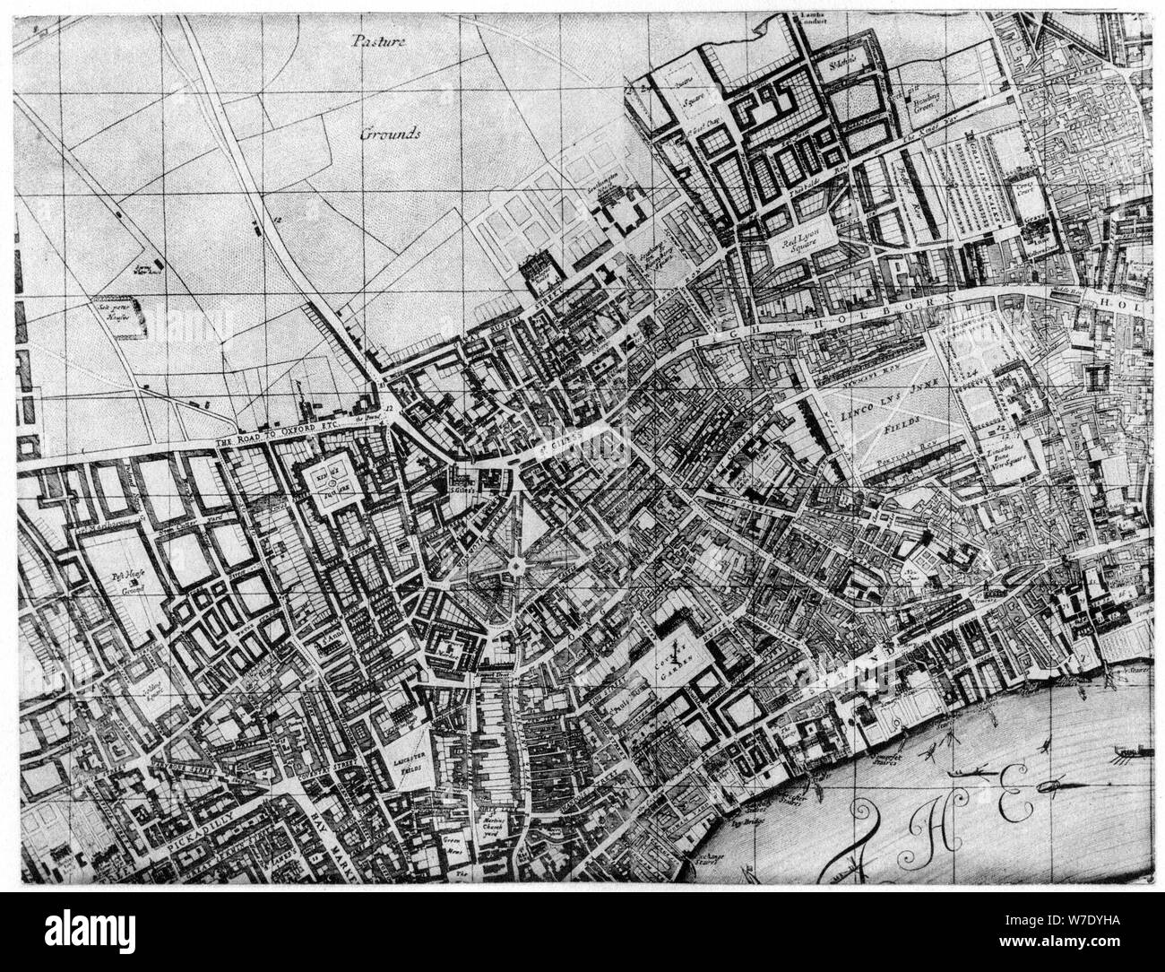 Pianta della parrocchia di St Giles, Londra, 1907. Artista: sconosciuto Foto Stock