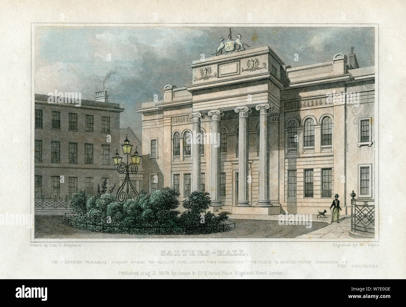 Salters' Hall di Londra, 1828.Artista: W Wallis Foto Stock