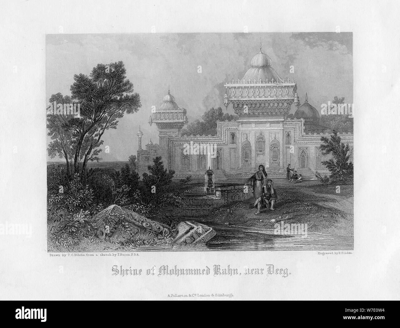 'Shrine di Mohummed Kahn, vicino Deeg', Rajasthan, India, a metà del XIX secolo.Artista: E Finden Foto Stock