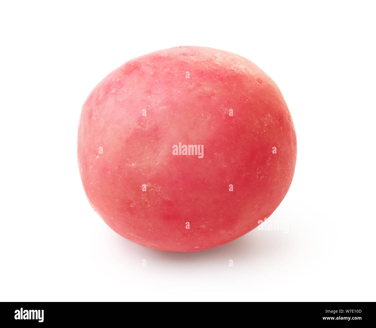 Rosa unico chewing gum ball isolato su bianco Foto Stock