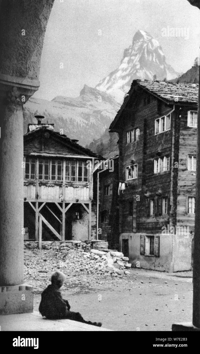 Il Cervino, Zermatt, Svizzera, c1924. Artista: Donald McLeish Foto Stock