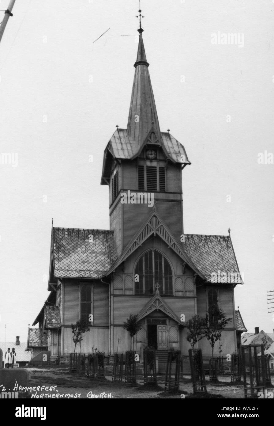 La chiesa, Hammerfest, Finnmark, Norvegia settentrionale, c1920s-c1930s(?). Artista: sconosciuto Foto Stock