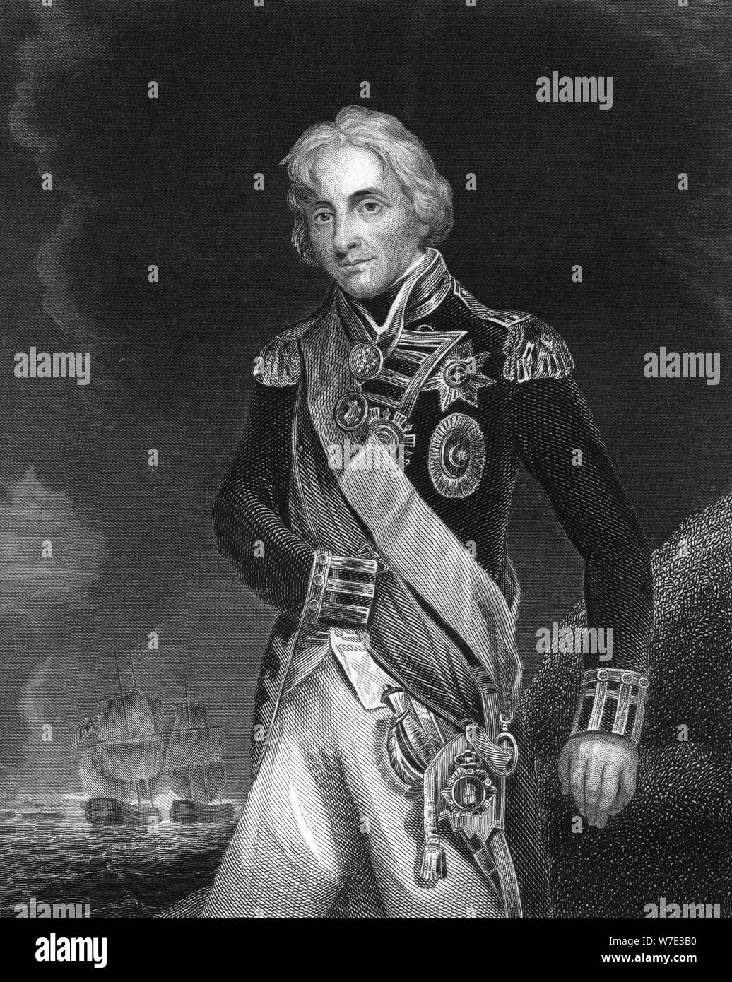 Horatio Nelson , primo Visconte Nelson, inglese comandante navale, C1798-C1805 (C1857). Artista: J Rogers Foto Stock