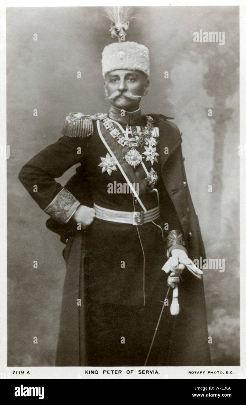 Il re Pietro di Serbia, C1903-c1918(?). Artista: sconosciuto Foto Stock