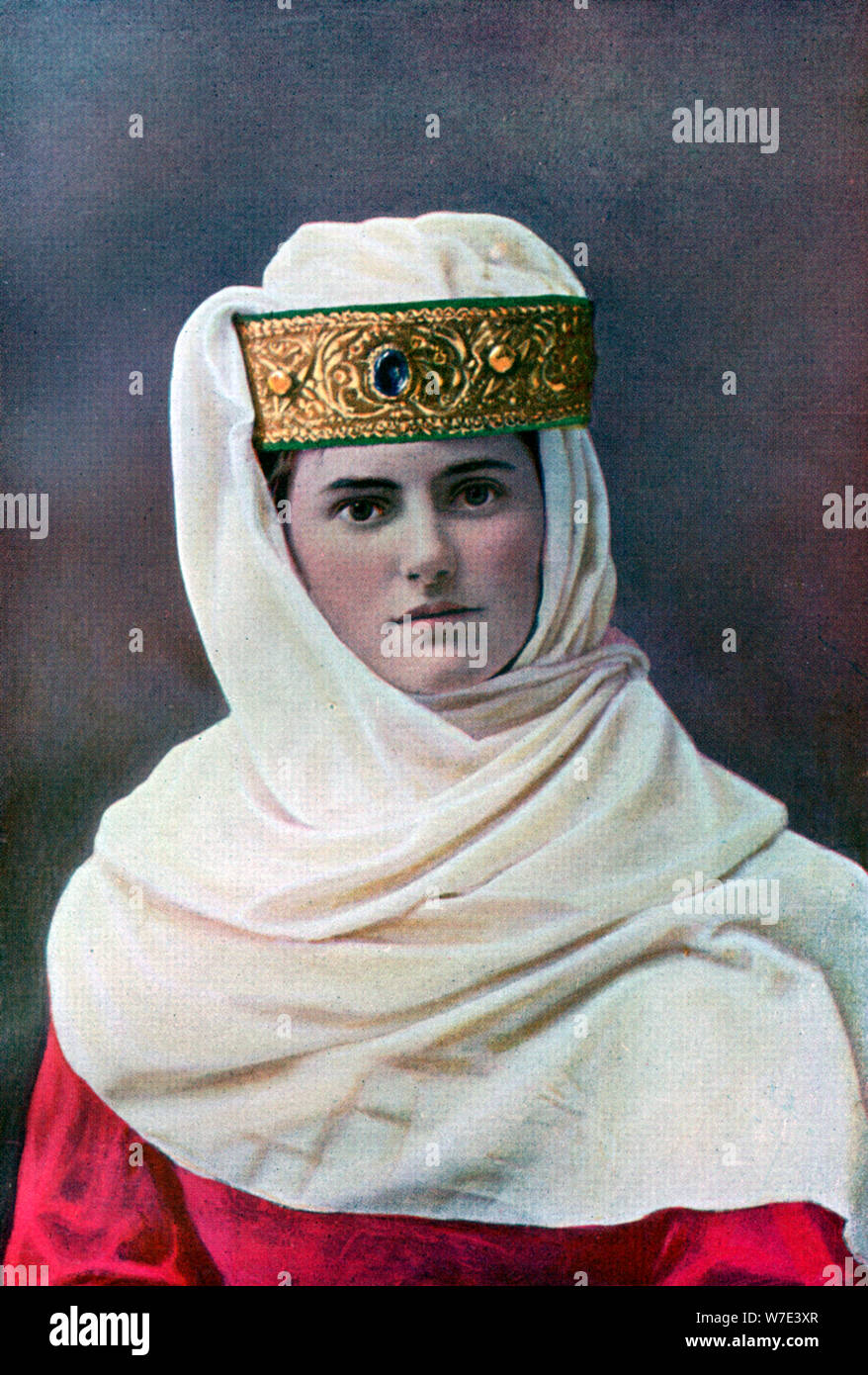 Lady's copricapo, c1290, (1910). Artista: sconosciuto Foto Stock