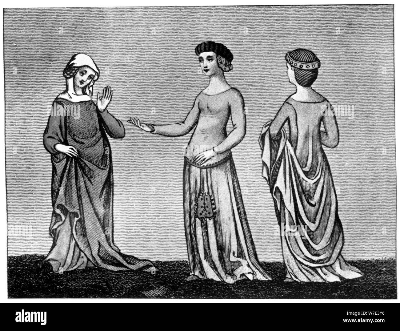 Le donne del vestito, del XIV secolo (1910). Artista: sconosciuto Foto Stock