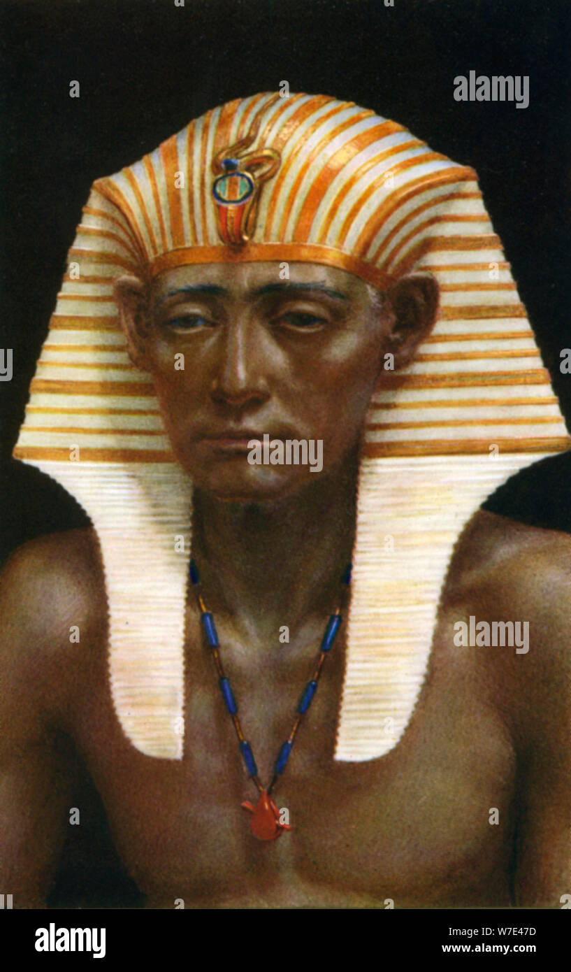 Amenemhat III, antico faraone Egizio della XII dinastia, xix secolo A.C. (1926). Artista: Winifred Mabel Brunton Foto Stock