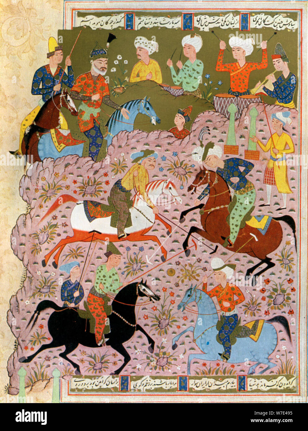 Polo in Persia nel x secolo (1938). Artista: sconosciuto Foto Stock