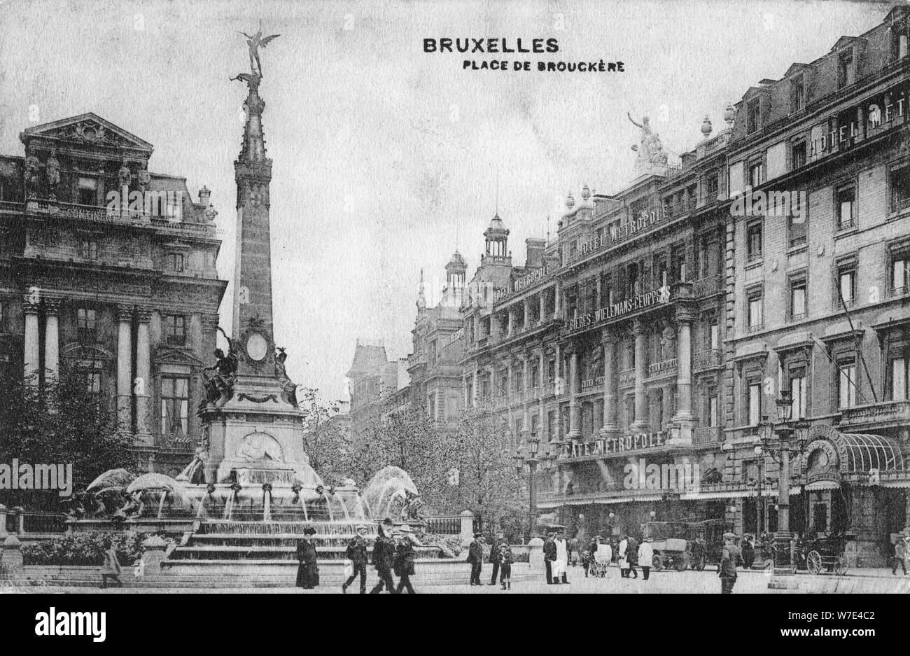 Place de Brouckere, Bruxelles, Belgio, c1918. Artista: sconosciuto Foto Stock