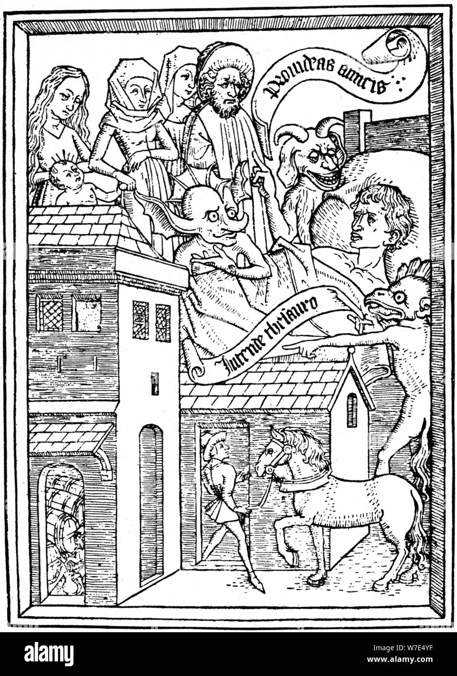 La tentazione di avarizia, c1465 (1964). Artista: Anon Foto Stock