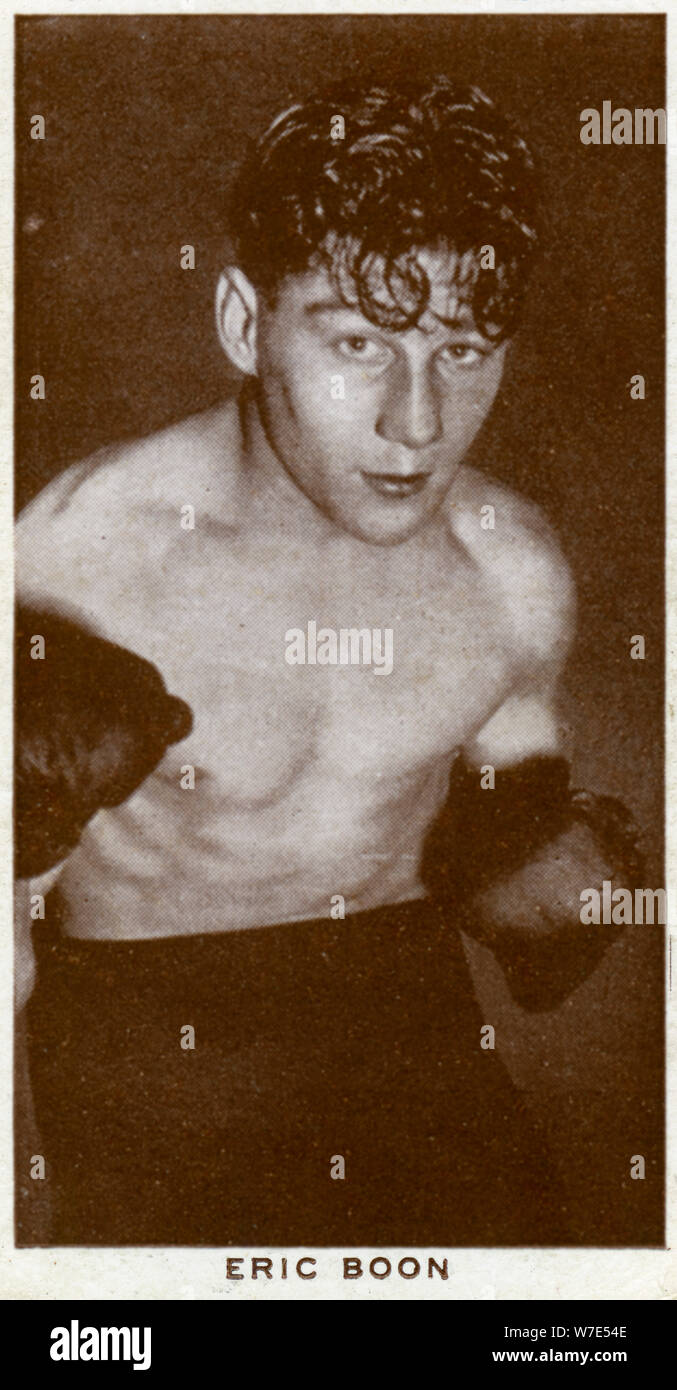 Eric Boon, British boxer, 1938. Artista: sconosciuto Foto Stock