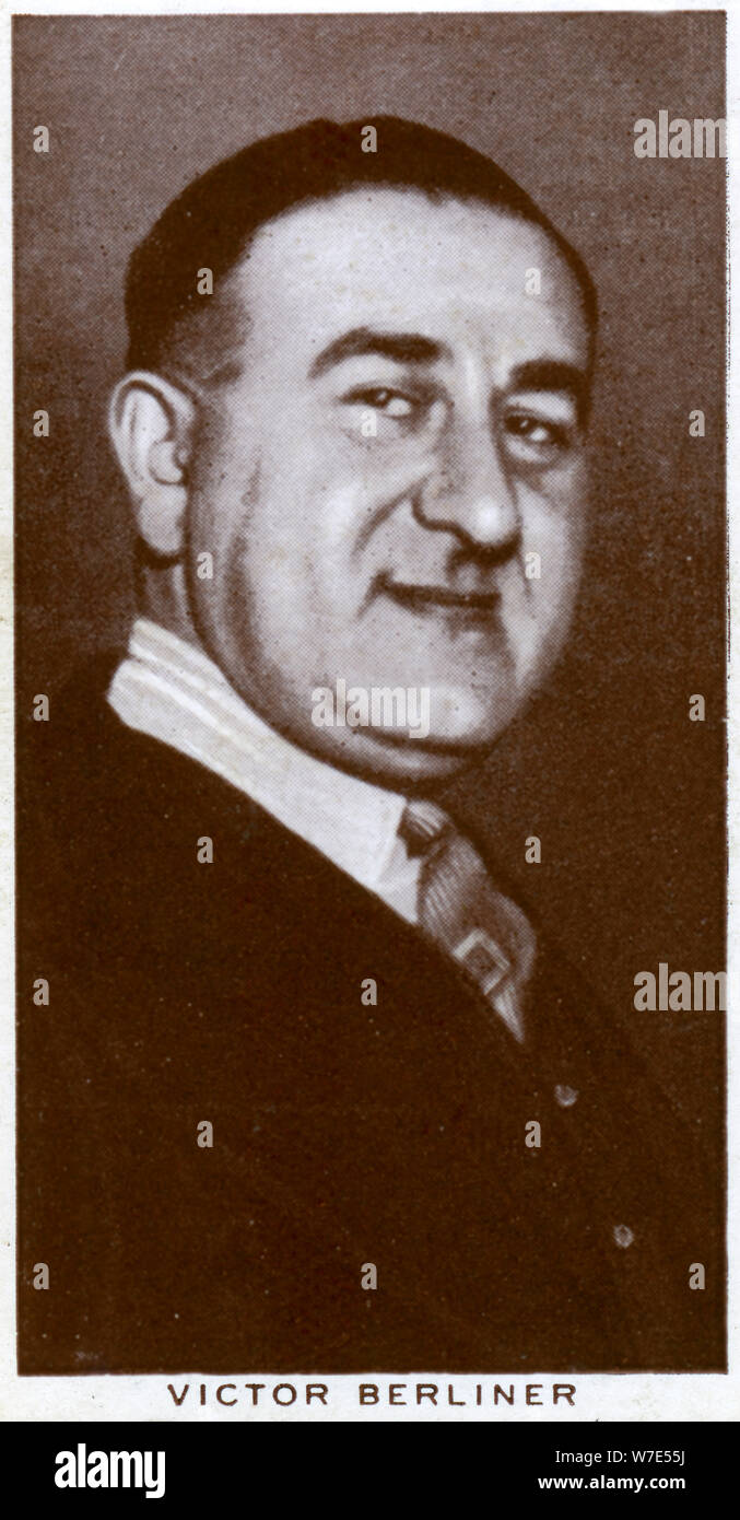 Victor Berliner, promotore di inscatolamento e manager, 1938. Artista: sconosciuto Foto Stock