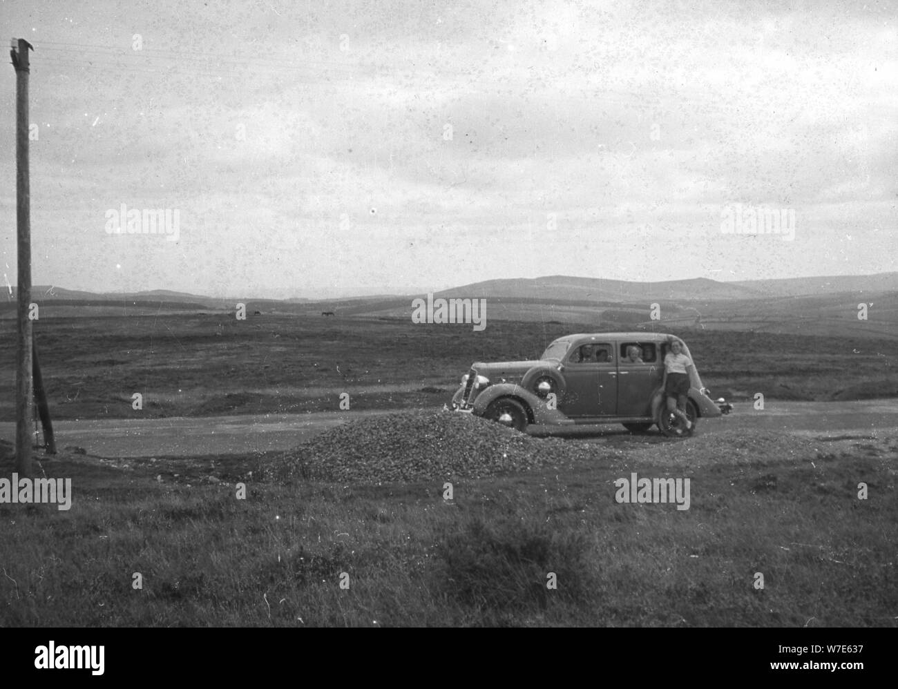Auto in Bodmin Moor, Cornwall, c1930s-c1940s(?). Artista: sconosciuto Foto Stock