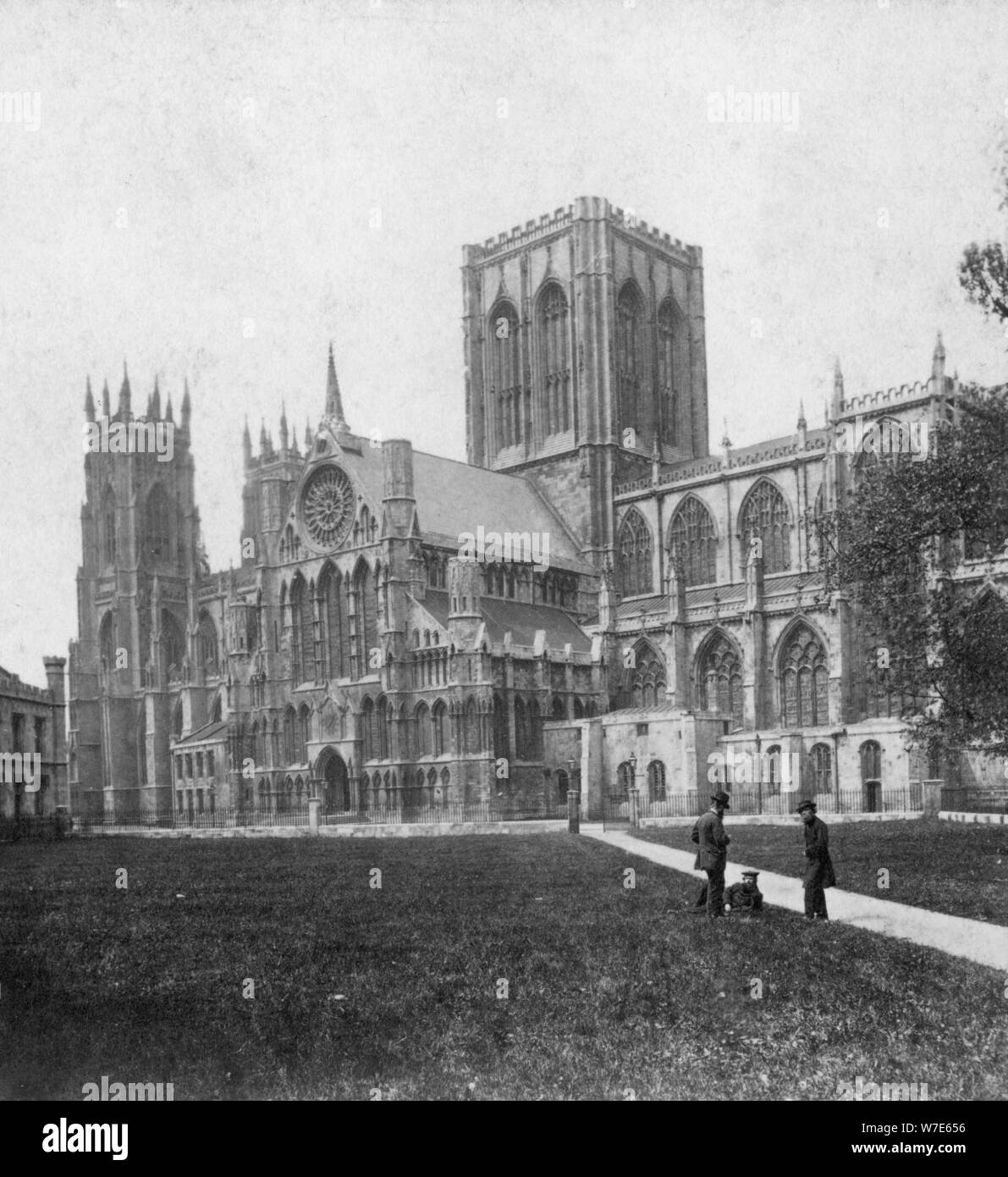 Sud-est Vista della cattedrale di York Minster, nello Yorkshire, tardo XIX o agli inizi del XX secolo. Artista: sconosciuto Foto Stock