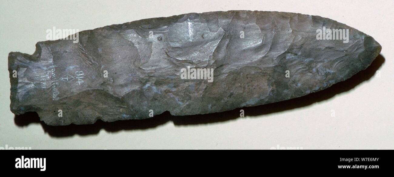 Arcaiche a North American Indian lancia punto. Artista: sconosciuto Foto Stock