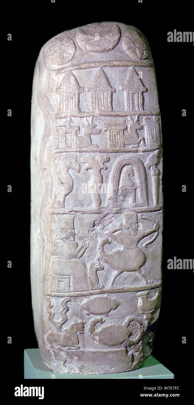 Confine babilonese di pietra (kudurru) del tempo del re Nabucodonosor I di Babilonia, c1125-1104 BC. Artista: sconosciuto Foto Stock