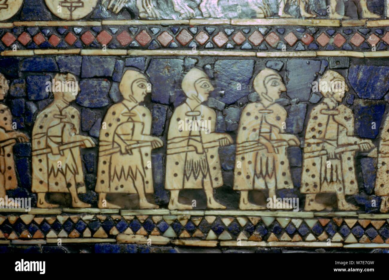 Dettaglio dei Sumeri i soldati della Royal Standard di Ur, circa 2600-2400 A.C. Artista: sconosciuto Foto Stock