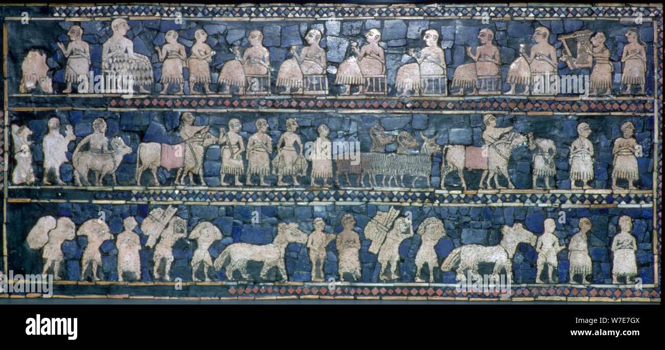 Lato del sumerico 'Standard di Ur','Iraq meridionale, circa 2600-2400 A.C. Artista: sconosciuto Foto Stock
