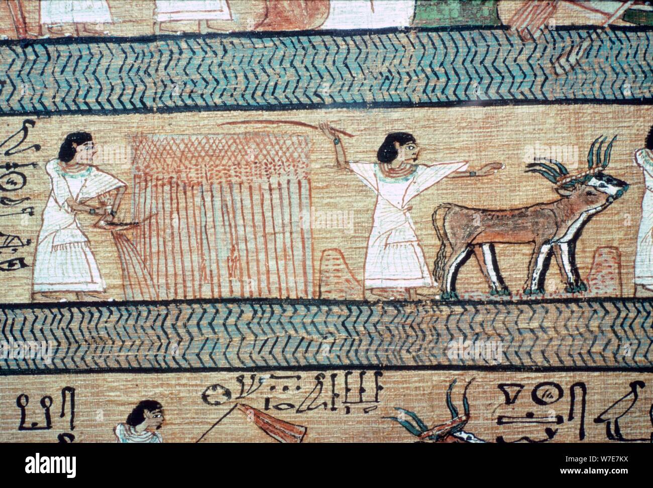 Dettaglio del Libro dei Morti che mostra l'Elysian Fields. Artista: sconosciuto Foto Stock