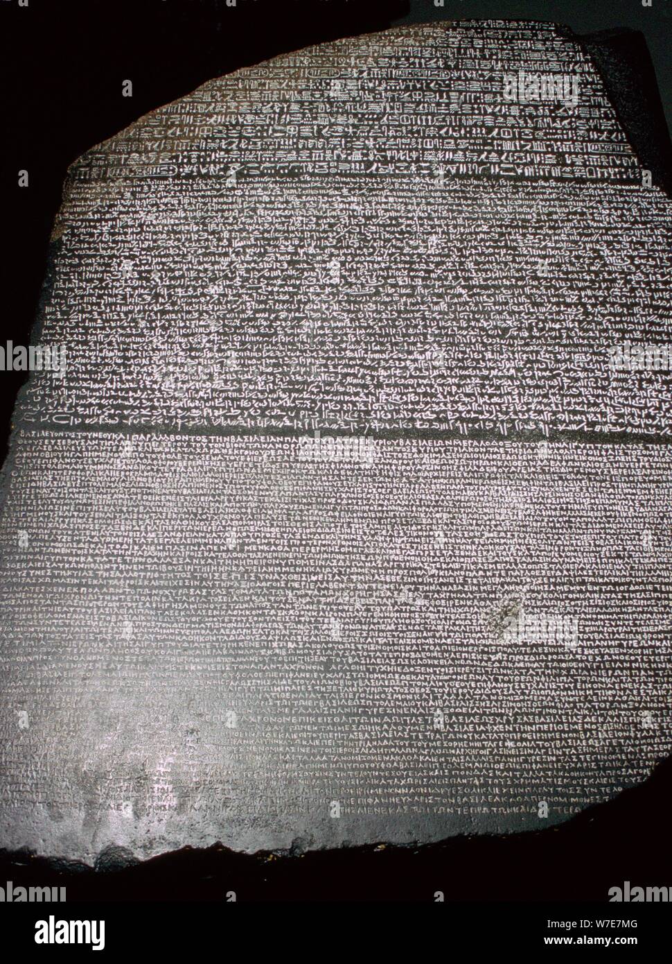 La Rosetta Stone, egiziano, periodo tolemaico, 196 BC. Artista: sconosciuto Foto Stock