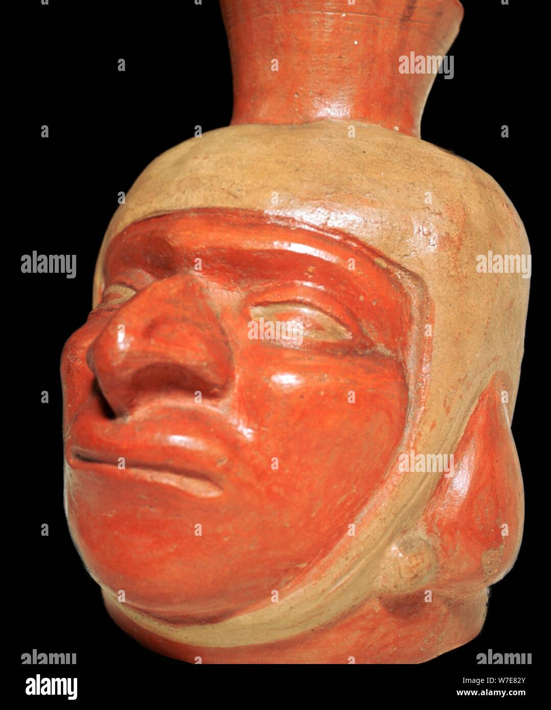 Mochica vaso in ceramica di un gancio naso-l'uomo. Artista: sconosciuto Foto Stock