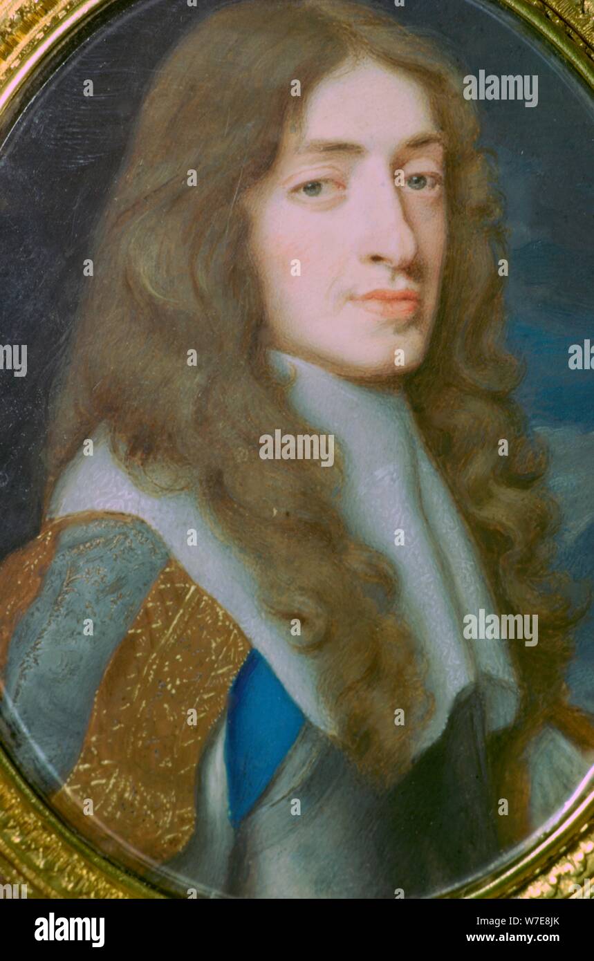 Ritratto in miniatura del re Giacomo II d'Inghilterra come il Duca di York. Creatore: Samuel Cooper. Foto Stock