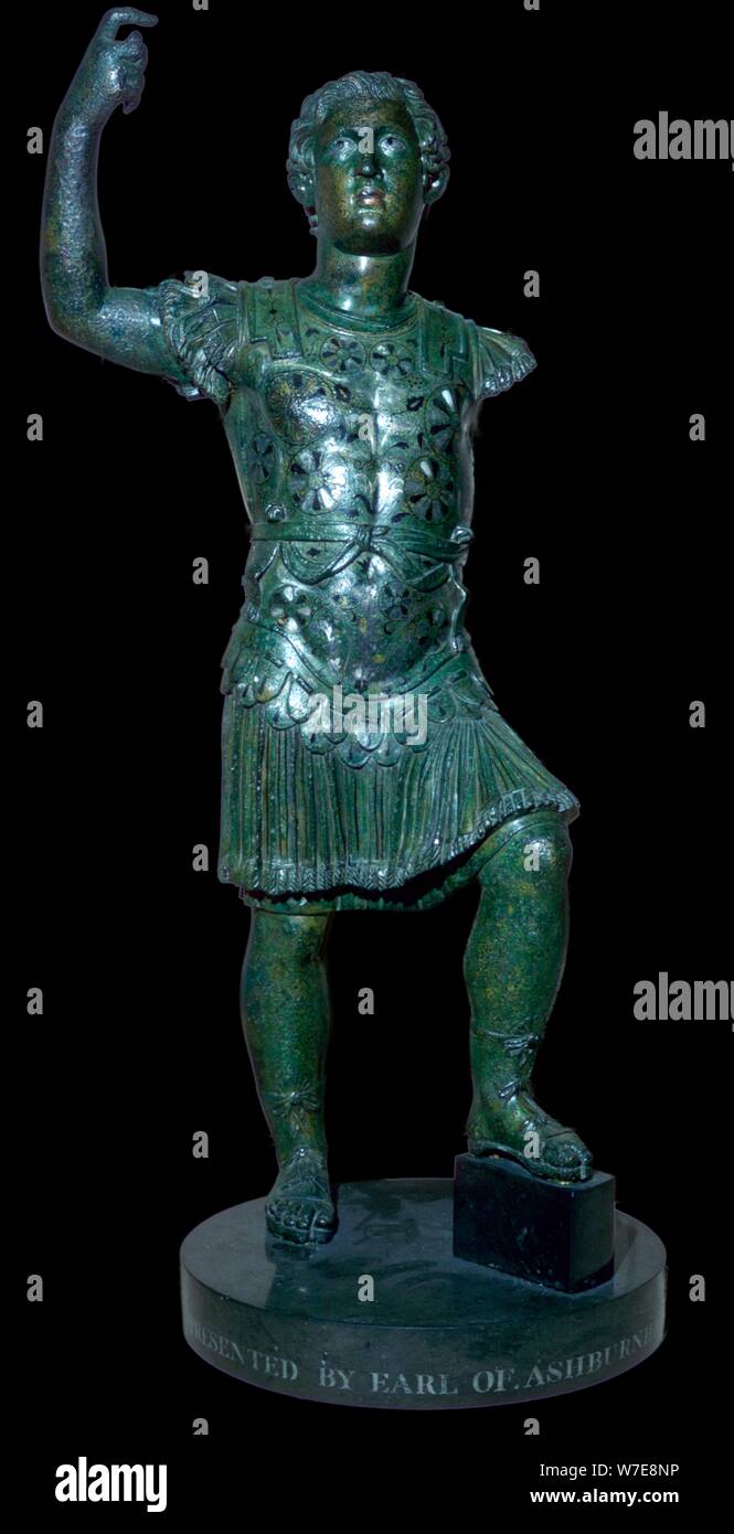 Lega di rame della statuetta Nero sotto le mentite spoglie di Alessandro il Grande Bretagna Romana, i secolo D.C.. Artista: sconosciuto Foto Stock