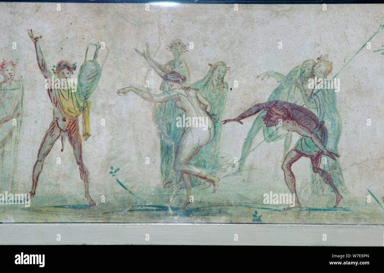 Muro Romano-pittura di una danza baccanali di Villa Doria Pamphili a Roma, c50. Artista: sconosciuto Foto Stock