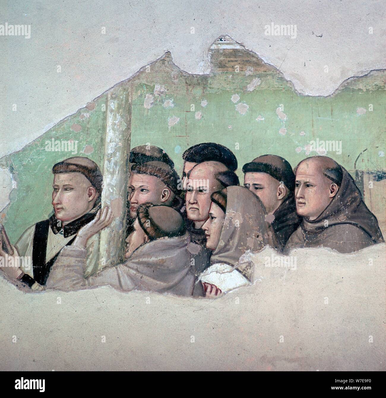 Frammento di una serie sulla vita di San Francesco, del XII secolo. Artista: sconosciuto Foto Stock