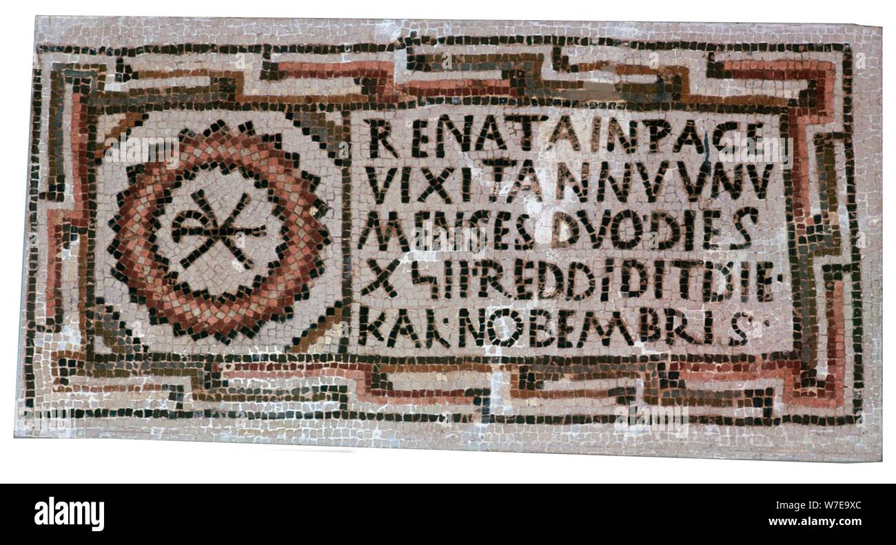 Dei primi cristiani, a mosaico del IV secolo. Artista: sconosciuto Foto Stock