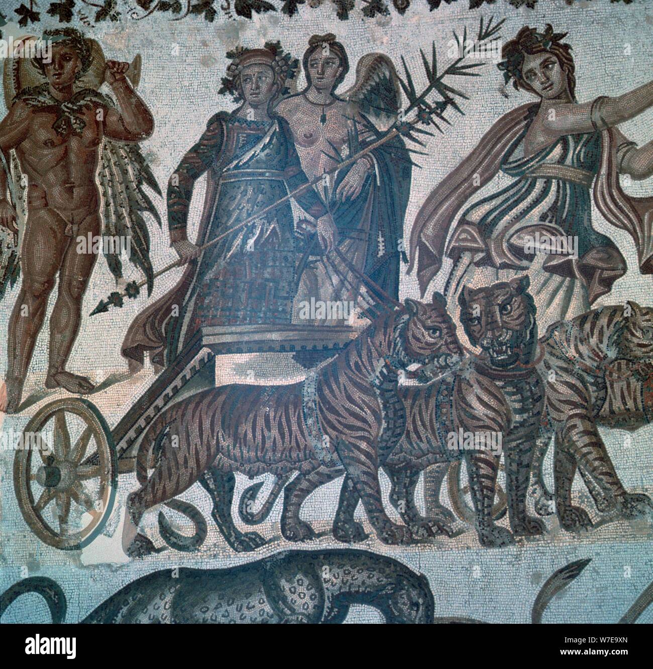 Mosaico romano che mostra il "Trionfo di Bacco", 3° secolo. Artista: sconosciuto Foto Stock