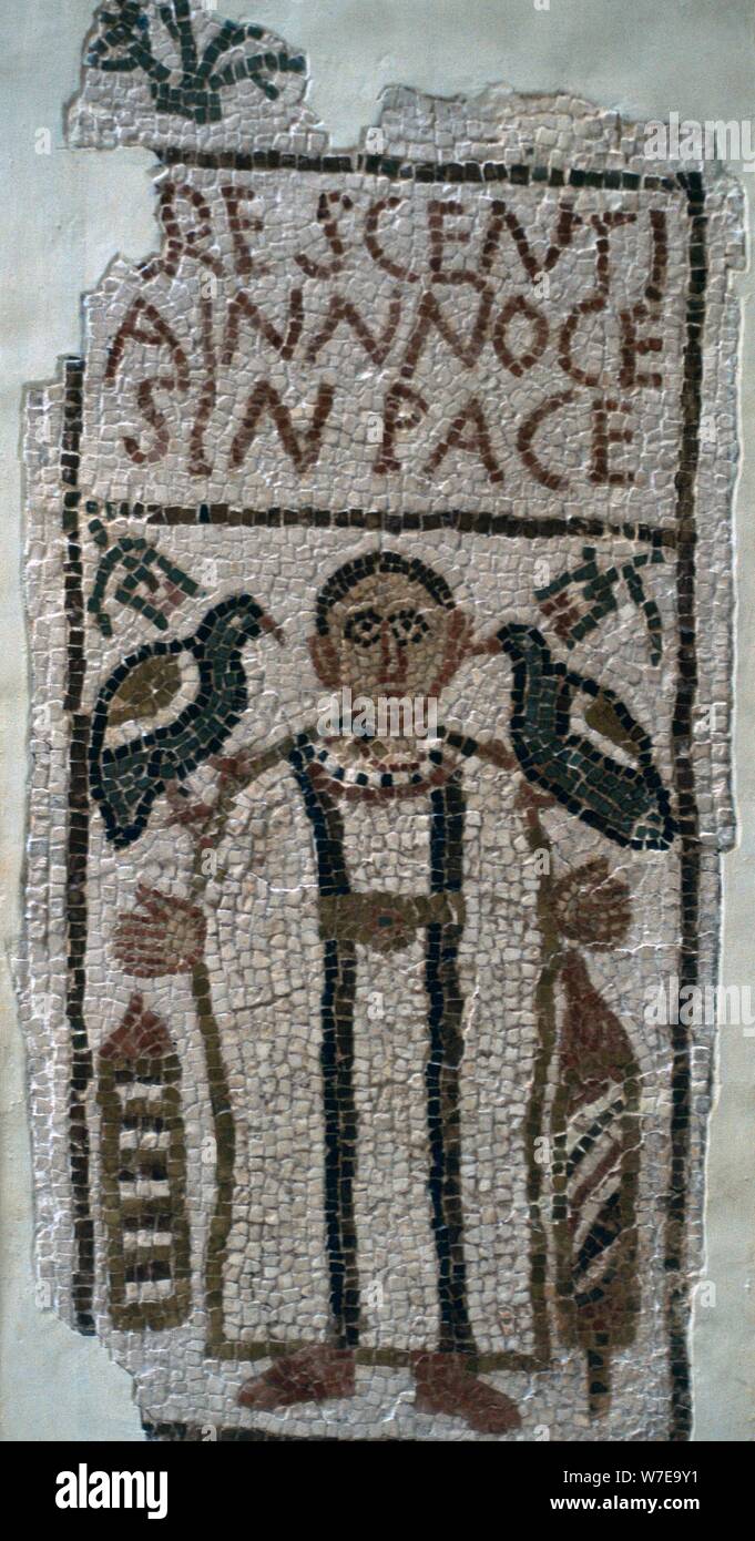 Dei primi Cristiani mosaico funerario, iv secolo. Artista: sconosciuto Foto Stock