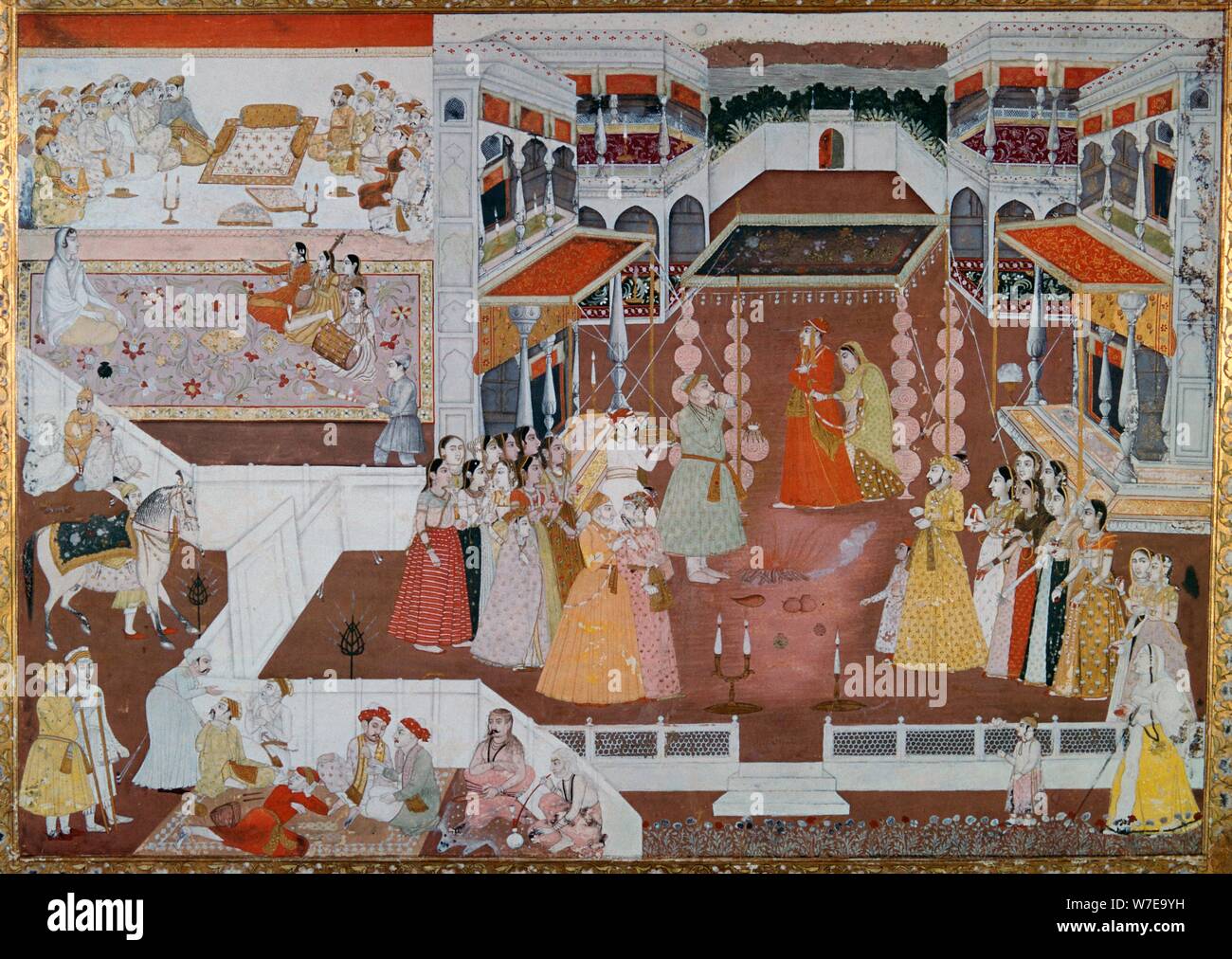 Un matrimonio indiano dipinto da Lucknow, XVIII secolo. Artista: sconosciuto Foto Stock
