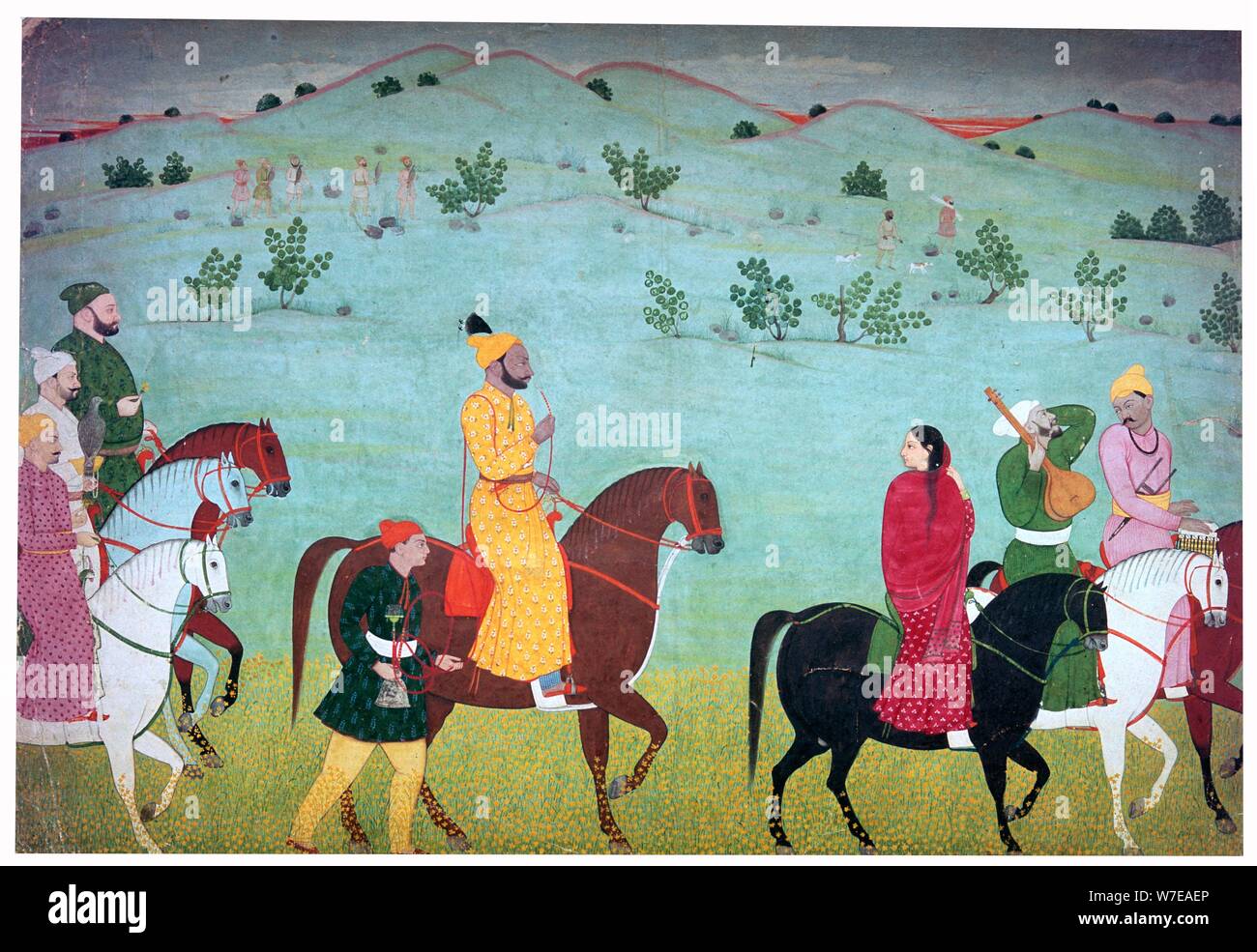 La pittura di Mian Mukund Dev di Jasrota, XVIII secolo. Artista: sconosciuto Foto Stock