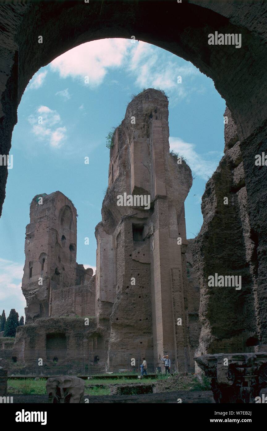 Terme di Caracalla, costruita dall'Imperatore della istruzione, 3° secolo. Artista: sconosciuto Foto Stock